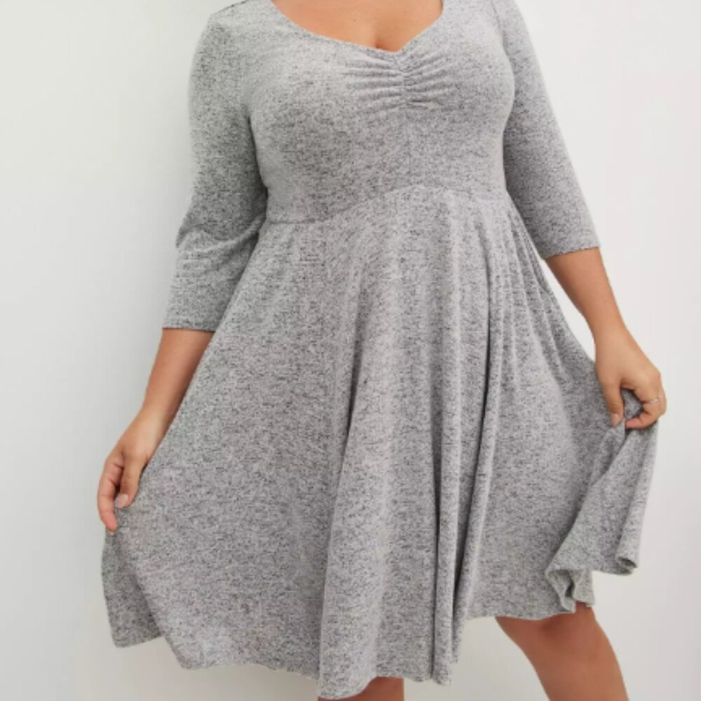 Torrid Size 1 Super Soft Gray Skater Dress